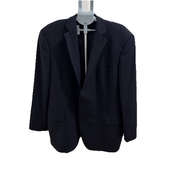 Brooks Brothers Blazer Mens 48L Navy 346 Stretch Pin-Stripe Wool‎ Blend Jacket